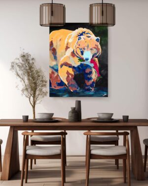 Maya Raby Artiste Ours Grizzly toile personnalisée mockup